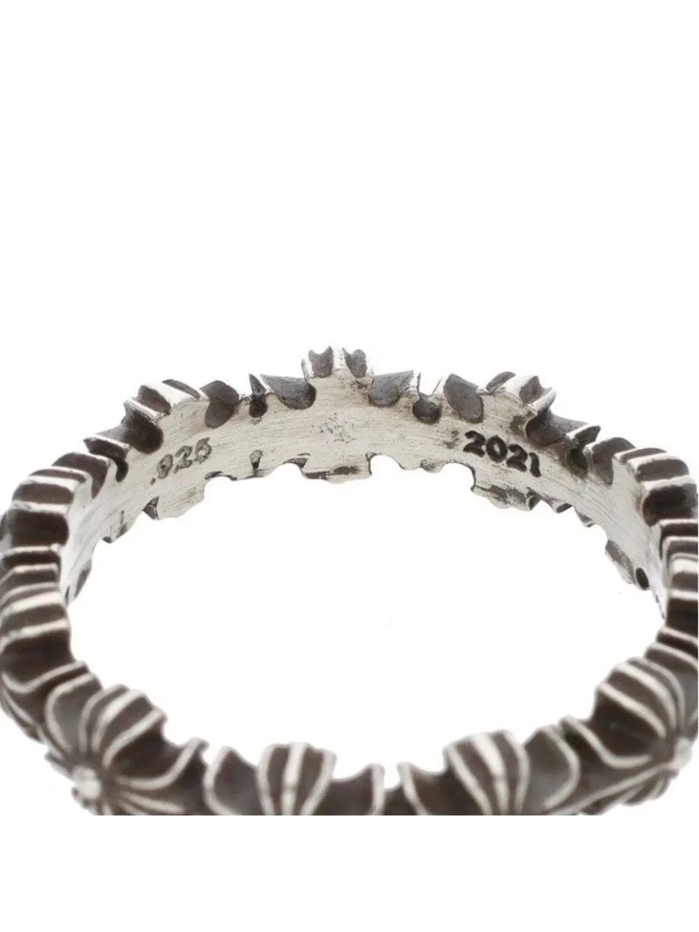 Chrome Hearts Tiny CH Pls Band Ech Plus Silver Ring
